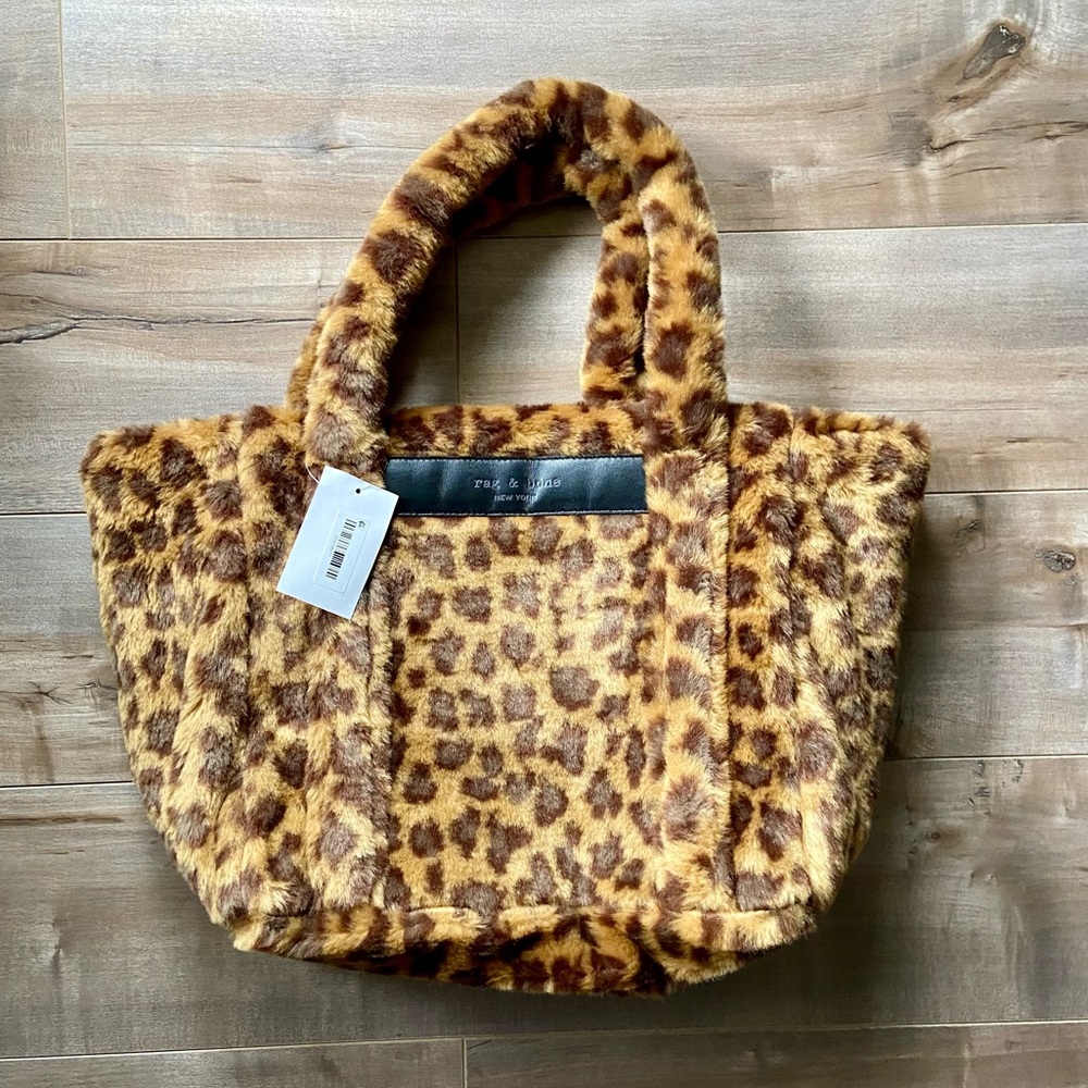 RAG & BONE Small Cloud Leopard Print Faux Fur Tote - Picture 13 of 16